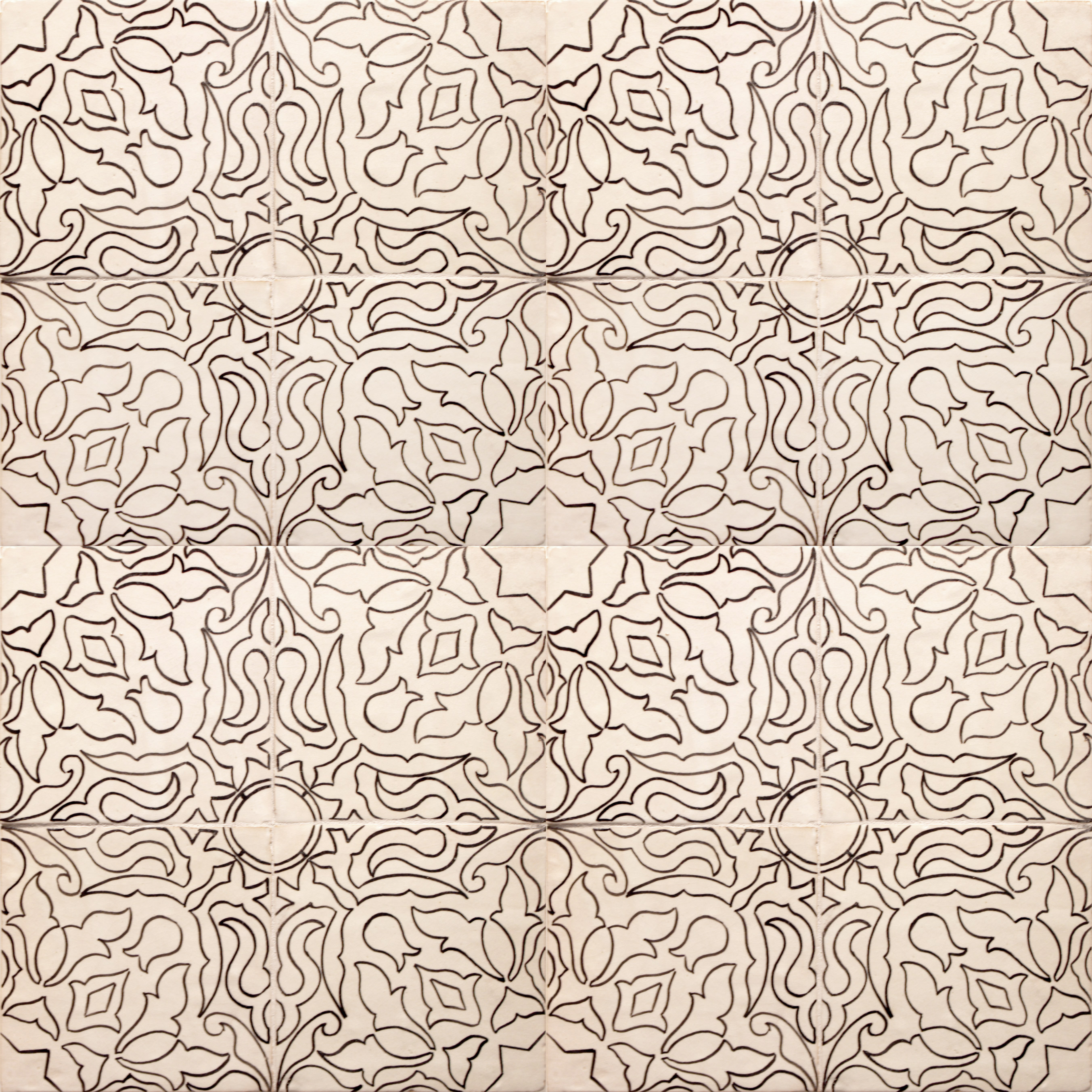 Mosaic House Moroccan tile HPC Custom G L 1 White  solid {hand painted handpainted 6x6} 